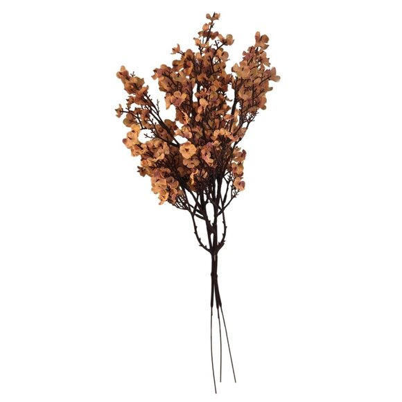 Artificial Taupe Flowers Set of 3, 20” Faux Floral Stems,  Boho Wedding Bouquet, - Picture 3 of 8